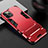 Custodia Silicone e Plastica Opaca Cover con Supporto A01 per Apple iPhone 13 Pro Rosso