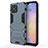 Custodia Silicone e Plastica Opaca Cover con Supporto A01 per Huawei Nova 8 SE 5G Blu