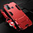 Custodia Silicone e Plastica Opaca Cover con Supporto A01 per Oppo A11s Rosso