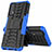 Custodia Silicone e Plastica Opaca Cover con Supporto A01 per Realme 7 Blu
