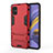 Custodia Silicone e Plastica Opaca Cover con Supporto A01 per Samsung Galaxy M40S Rosso