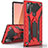 Custodia Silicone e Plastica Opaca Cover con Supporto A01 per Samsung Galaxy Note 10 5G Rosso