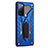 Custodia Silicone e Plastica Opaca Cover con Supporto A01 per Samsung Galaxy S20 FE 4G Blu