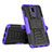 Custodia Silicone e Plastica Opaca Cover con Supporto A02 per Huawei G10 Viola