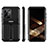 Custodia Silicone e Plastica Opaca Cover con Supporto A02 per Samsung Galaxy S24 Ultra 5G Nero