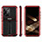 Custodia Silicone e Plastica Opaca Cover con Supporto A02 per Samsung Galaxy S24 Ultra 5G Rosso