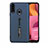 Custodia Silicone e Plastica Opaca Cover con Supporto A03 per Samsung Galaxy A20s Blu