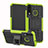 Custodia Silicone e Plastica Opaca Cover con Supporto A04 per Huawei Nova 4e Verde