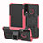 Custodia Silicone e Plastica Opaca Cover con Supporto A04 per Huawei P30 Lite New Edition Rosa