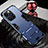 Custodia Silicone e Plastica Opaca Cover con Supporto A06 per Apple iPhone 13 Pro Blu