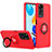 Custodia Silicone e Plastica Opaca Cover con Supporto H02P per Xiaomi Redmi Note 11 4G (2022) Rosso