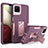 Custodia Silicone e Plastica Opaca Cover con Supporto J01S per Samsung Galaxy A12 Nacho Viola