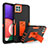 Custodia Silicone e Plastica Opaca Cover con Supporto J01S per Samsung Galaxy A22 5G Arancione