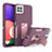 Custodia Silicone e Plastica Opaca Cover con Supporto J01S per Samsung Galaxy A22s 5G Viola