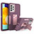 Custodia Silicone e Plastica Opaca Cover con Supporto J01S per Samsung Galaxy A52 4G Viola