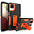 Custodia Silicone e Plastica Opaca Cover con Supporto J01S per Samsung Galaxy F12 Arancione