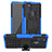 Custodia Silicone e Plastica Opaca Cover con Supporto J01X per Samsung Galaxy A21s Blu