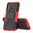 Custodia Silicone e Plastica Opaca Cover con Supporto J01X per Samsung Galaxy A70E Rosso