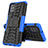 Custodia Silicone e Plastica Opaca Cover con Supporto J01X per Samsung Galaxy M31s Blu