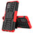 Custodia Silicone e Plastica Opaca Cover con Supporto J01X per Samsung Galaxy M31s Rosso