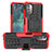 Custodia Silicone e Plastica Opaca Cover con Supporto JX1 per Nokia G11 Rosso