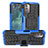 Custodia Silicone e Plastica Opaca Cover con Supporto JX1 per Nokia G21 Blu