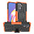 Custodia Silicone e Plastica Opaca Cover con Supporto JX1 per Oppo F19 Pro Arancione