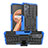 Custodia Silicone e Plastica Opaca Cover con Supporto JX1 per Realme 9i 4G Blu