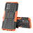 Custodia Silicone e Plastica Opaca Cover con Supporto JX1 per Realme Q3 5G Arancione