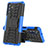Custodia Silicone e Plastica Opaca Cover con Supporto JX1 per Samsung Galaxy A04s Blu