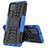 Custodia Silicone e Plastica Opaca Cover con Supporto JX1 per Samsung Galaxy A22 4G Blu