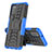 Custodia Silicone e Plastica Opaca Cover con Supporto JX1 per Samsung Galaxy F02S SM-E025F Blu
