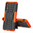 Custodia Silicone e Plastica Opaca Cover con Supporto JX1 per Samsung Galaxy M02 Arancione