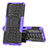 Custodia Silicone e Plastica Opaca Cover con Supporto JX1 per Sony Xperia 1 III Viola