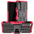 Custodia Silicone e Plastica Opaca Cover con Supporto JX1 per Sony Xperia 5 III SO-53B Rosa Caldo