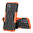 Custodia Silicone e Plastica Opaca Cover con Supporto JX1 per Vivo Y30 5G Arancione