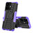 Custodia Silicone e Plastica Opaca Cover con Supporto JX1 per Vivo Y77e 5G Viola