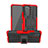 Custodia Silicone e Plastica Opaca Cover con Supporto JX1 per Xiaomi Poco F3 5G Rosso
