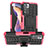 Custodia Silicone e Plastica Opaca Cover con Supporto JX1 per Xiaomi Poco X4 NFC Rosa Caldo