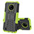 Custodia Silicone e Plastica Opaca Cover con Supporto JX2 per Nokia C200 Verde