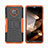 Custodia Silicone e Plastica Opaca Cover con Supporto JX2 per Nokia G300 5G Arancione