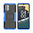 Custodia Silicone e Plastica Opaca Cover con Supporto JX2 per Nokia G400 5G Blu