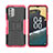 Custodia Silicone e Plastica Opaca Cover con Supporto JX2 per Nokia G400 5G Rosa Caldo