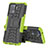 Custodia Silicone e Plastica Opaca Cover con Supporto JX2 per Oppo F19 Pro Verde