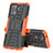 Custodia Silicone e Plastica Opaca Cover con Supporto JX2 per Oppo Reno5 F Arancione