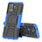 Custodia Silicone e Plastica Opaca Cover con Supporto JX2 per Oppo Reno5 Lite Blu