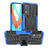 Custodia Silicone e Plastica Opaca Cover con Supporto JX2 per Realme Q3 5G Blu