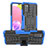 Custodia Silicone e Plastica Opaca Cover con Supporto JX2 per Samsung Galaxy A02s Blu
