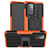Custodia Silicone e Plastica Opaca Cover con Supporto JX2 per Samsung Galaxy A72 4G Arancione