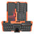 Custodia Silicone e Plastica Opaca Cover con Supporto JX2 per Sony Xperia 1 III Arancione